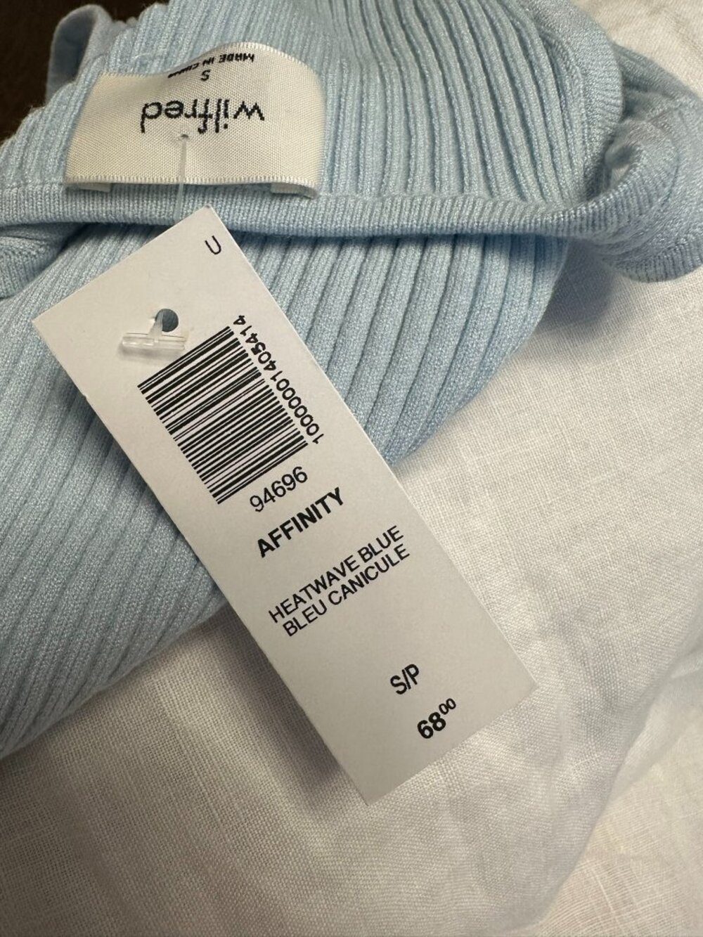 Aritzia Periwinkle Blue Ribbed Tank Top – Sleeveless Knit – Size SP, NWT
